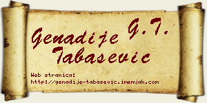 Genadije Tabašević vizit kartica